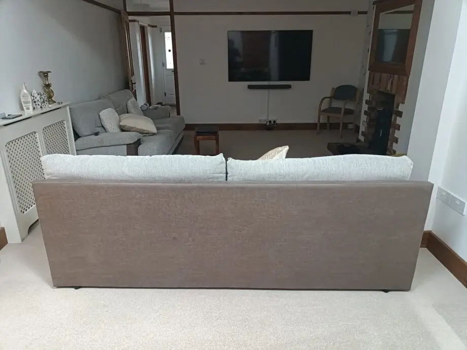 SCS beige 2, 3 seater sofa with fabric