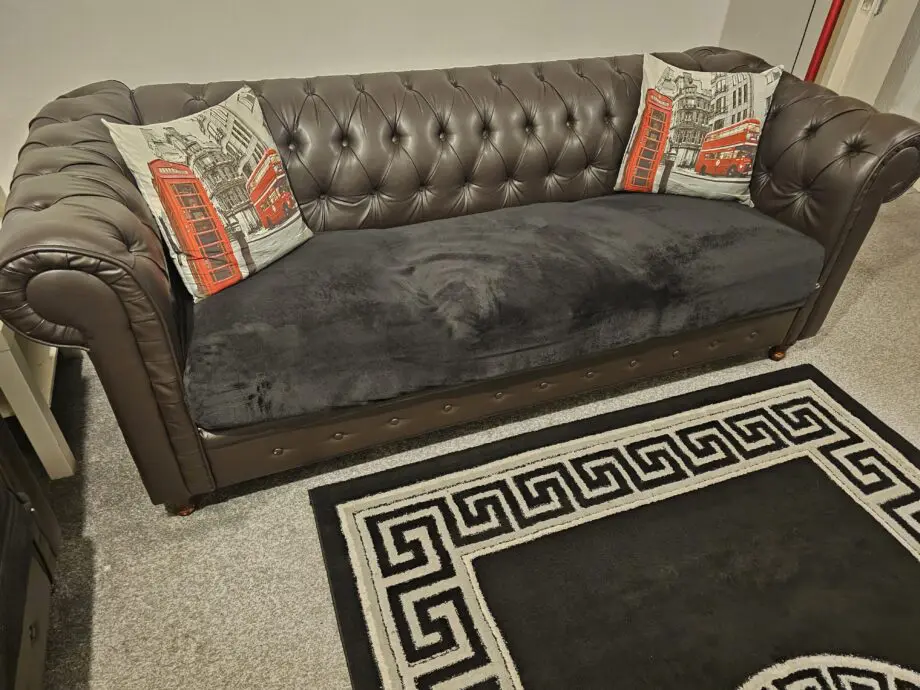 Brown 3 seater Chesterfield