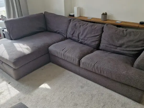 Next Stratus IV Charcoal Grey Large Corner Chaise Sofa with storage and bed