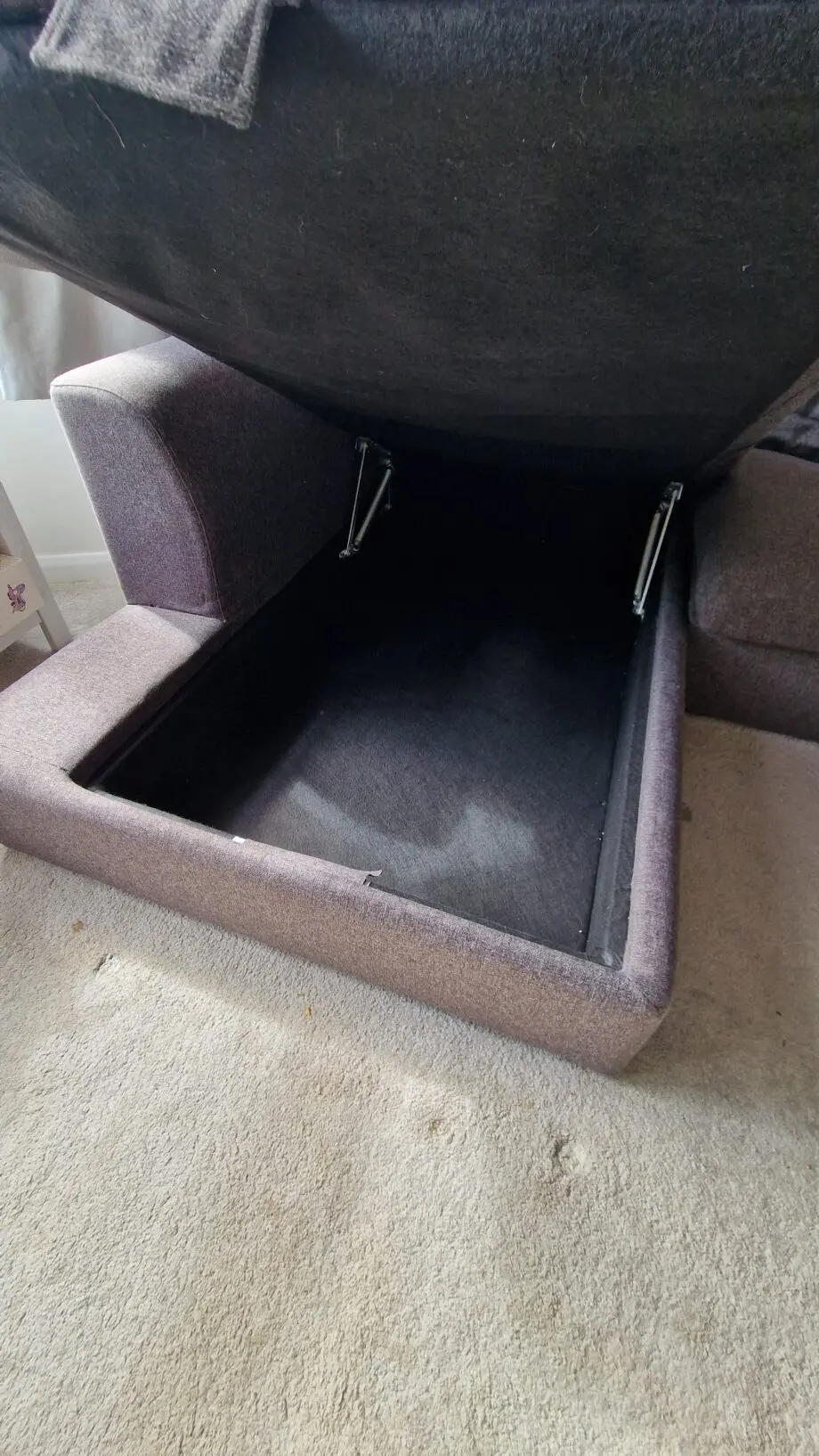 Next Stratus IV Charcoal Grey Large Corner Chaise Sofa with storage and bed