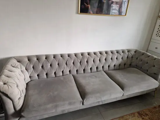 3 seater Grey Chesterfield sofa from SLF24