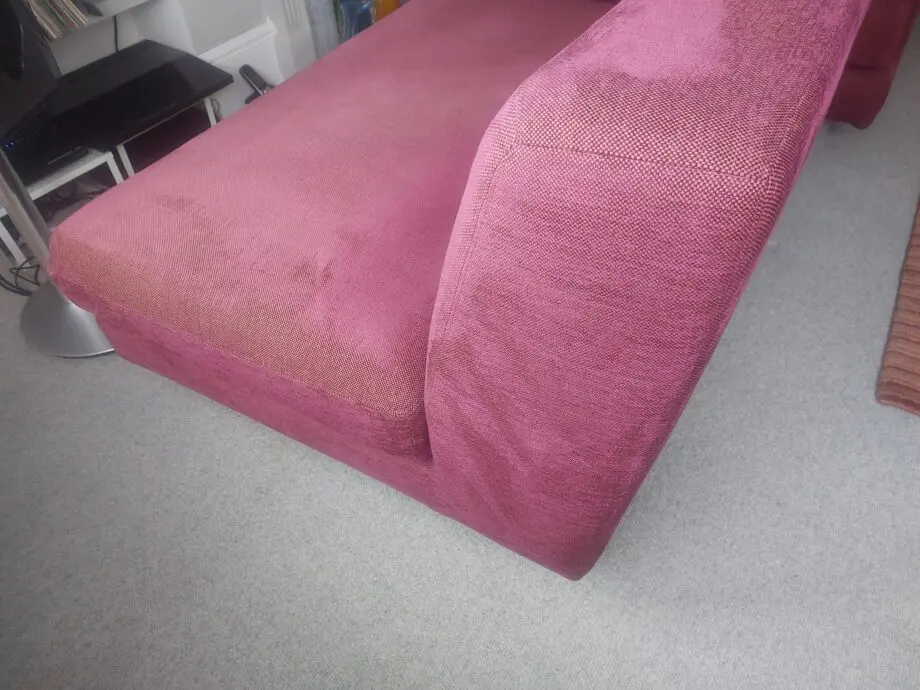 Vintage Italian burgundy red corner sofa "Domino" by Seven Salotti - 2002