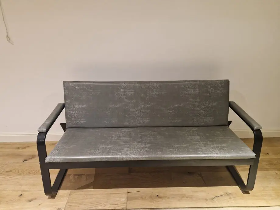 Grey faux leather with Black legs