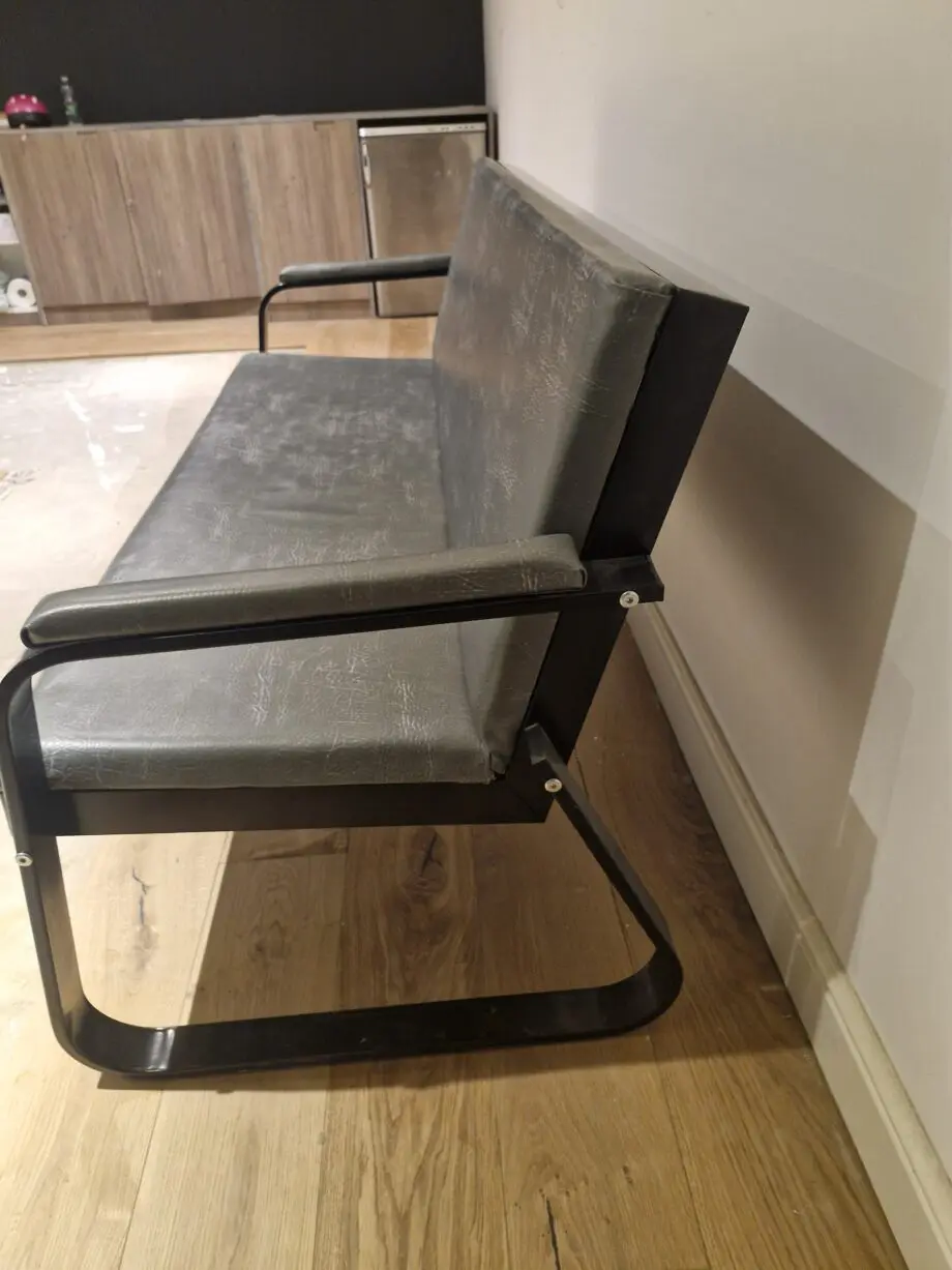 Grey faux leather with Black legs