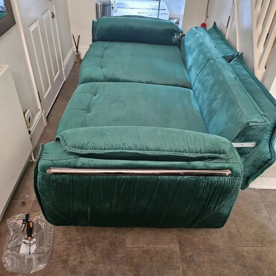 Emerald Green Velvet 3 Seater Sofa/ Single Sofa Bed