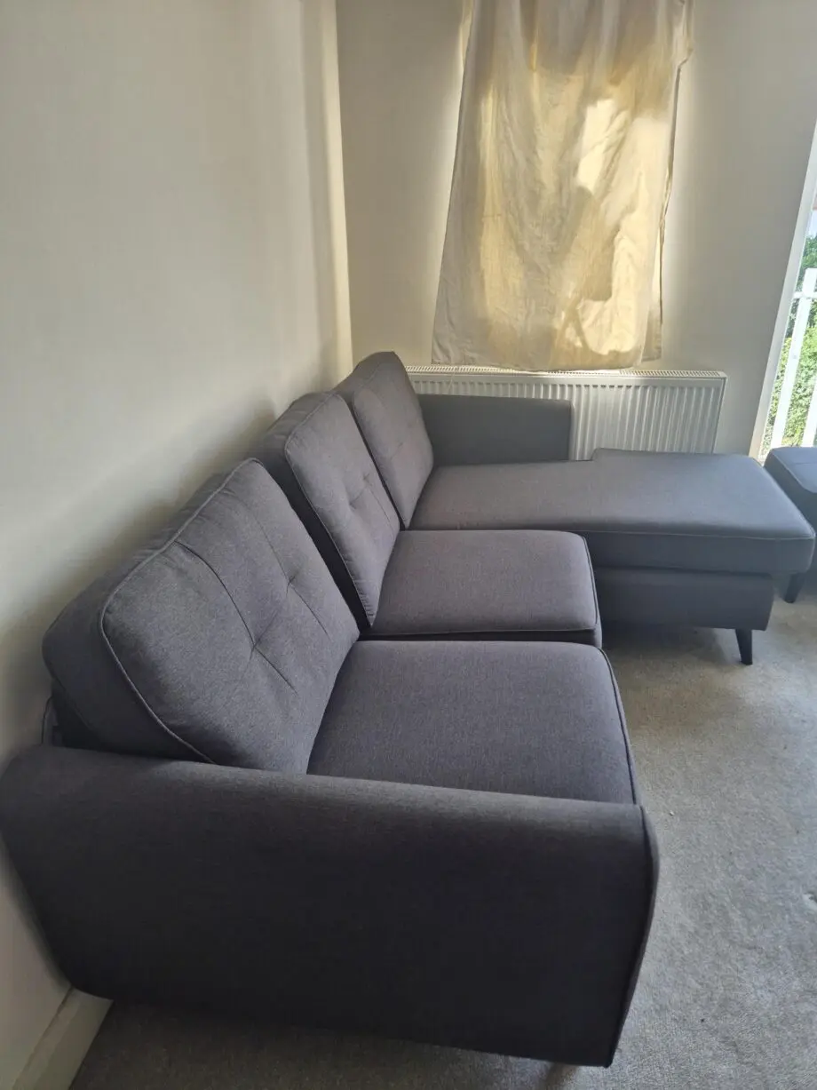 DFS Charcoal 3 seater corner sofa