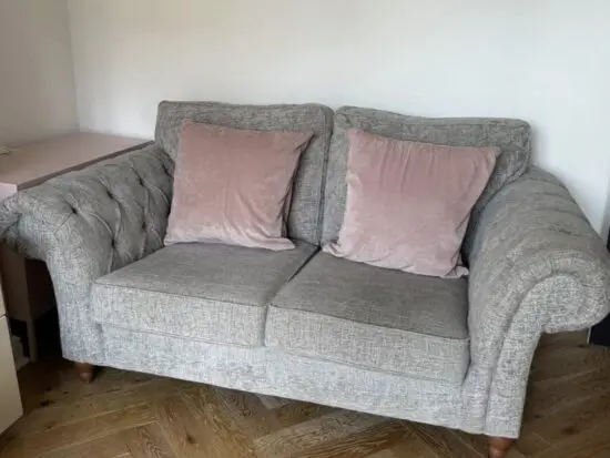 Next Gosford high back grey 2/3 seater couch RRP £1425
