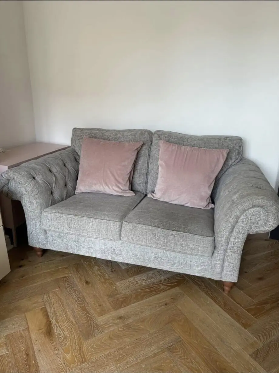 Next Gosford high back grey 2/3 seater couch RRP £1425