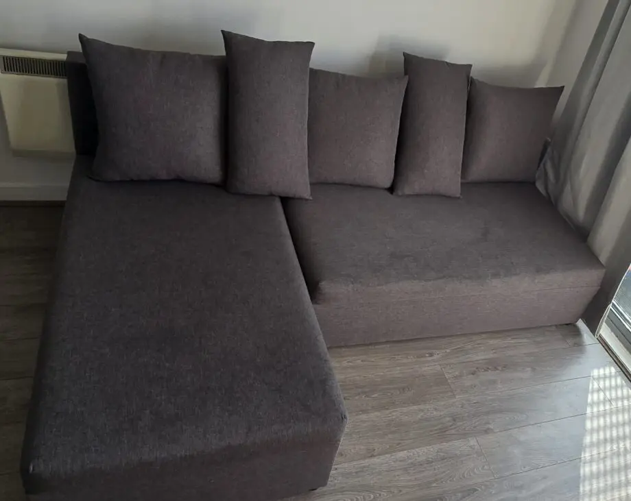 Corner Sofa Bed In Linen - Pull-Out Sofa