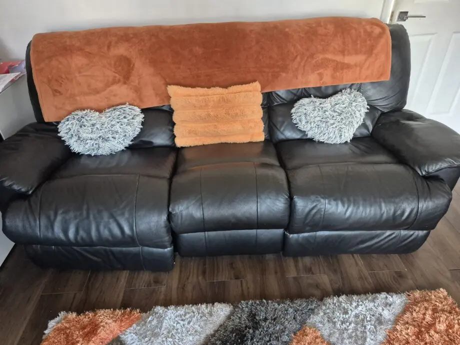 Black leather recliner