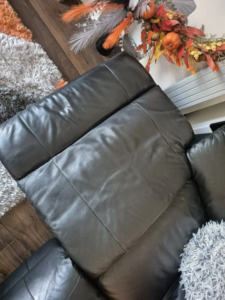 Black leather recliner