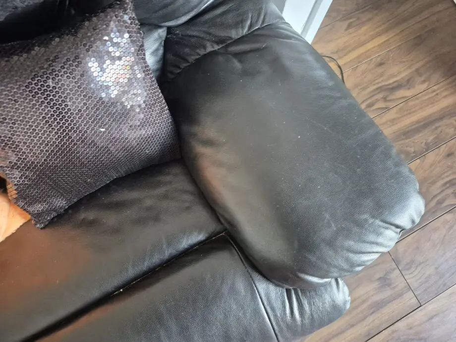 Black leather recliner