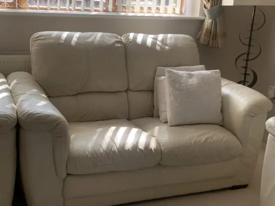 Dfs cream leather sofa set