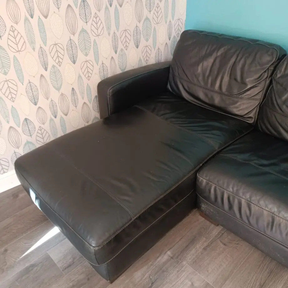 Furniture Village black, corner, leather sofa bed