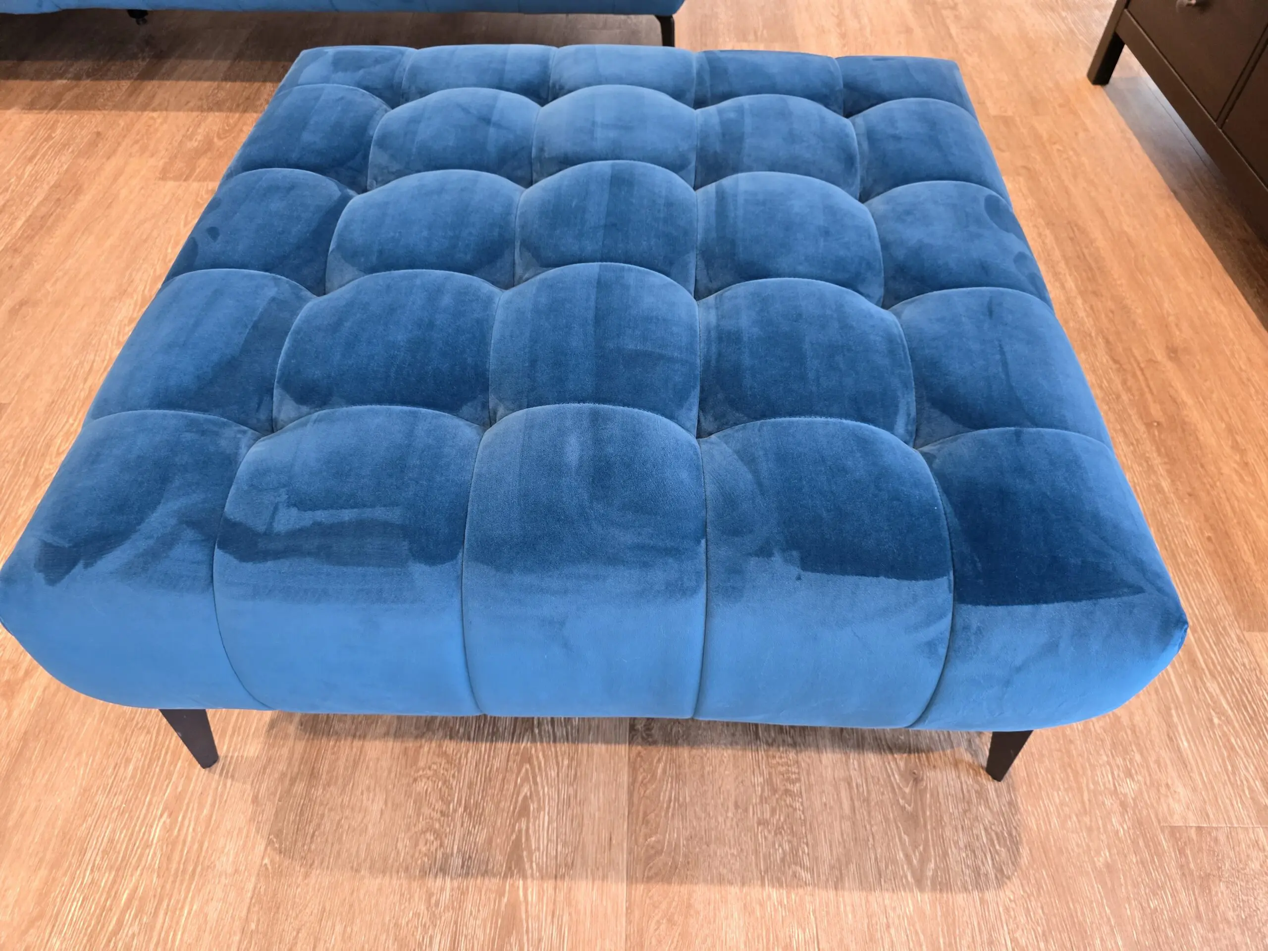 Barker & Stonehouse Azalea Teal Velvet Right Hand Corner Sofa with matching Footstool