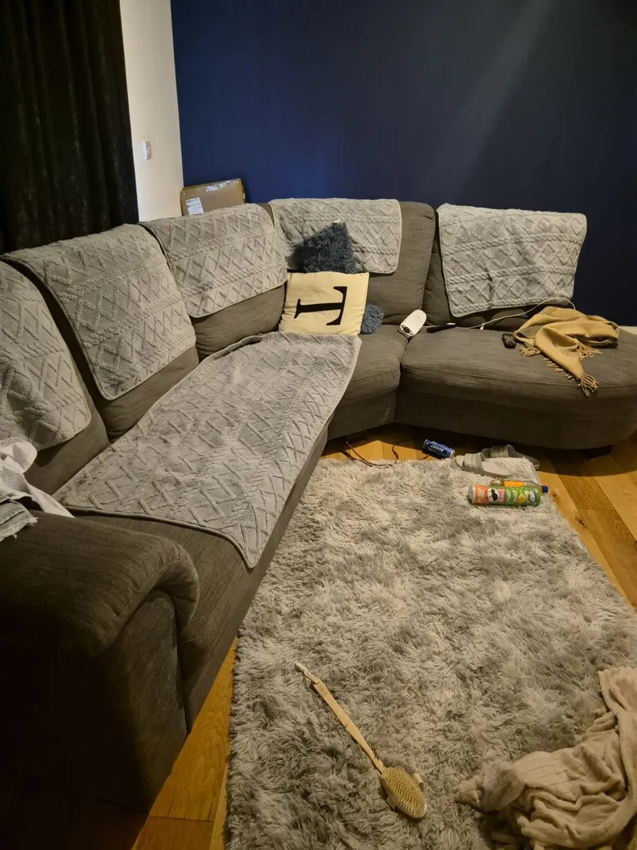Grey corner sofa