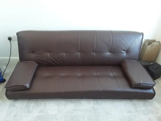 Brown leather 3 seater sofa