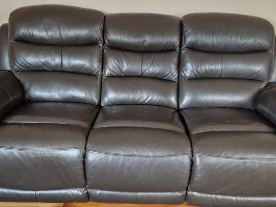 Dfs Dark Brown Leather reclining Sofa