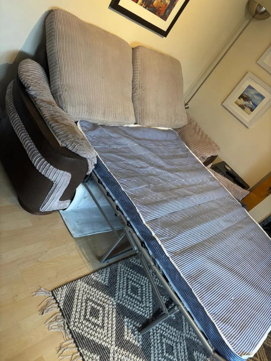 Beige /brown 2 seater sofa bed
