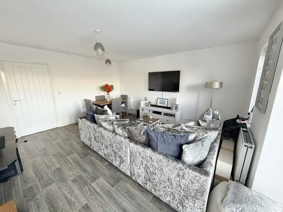 DFS Silver Grey Crushed Velvet Right Hand Corner Sofa