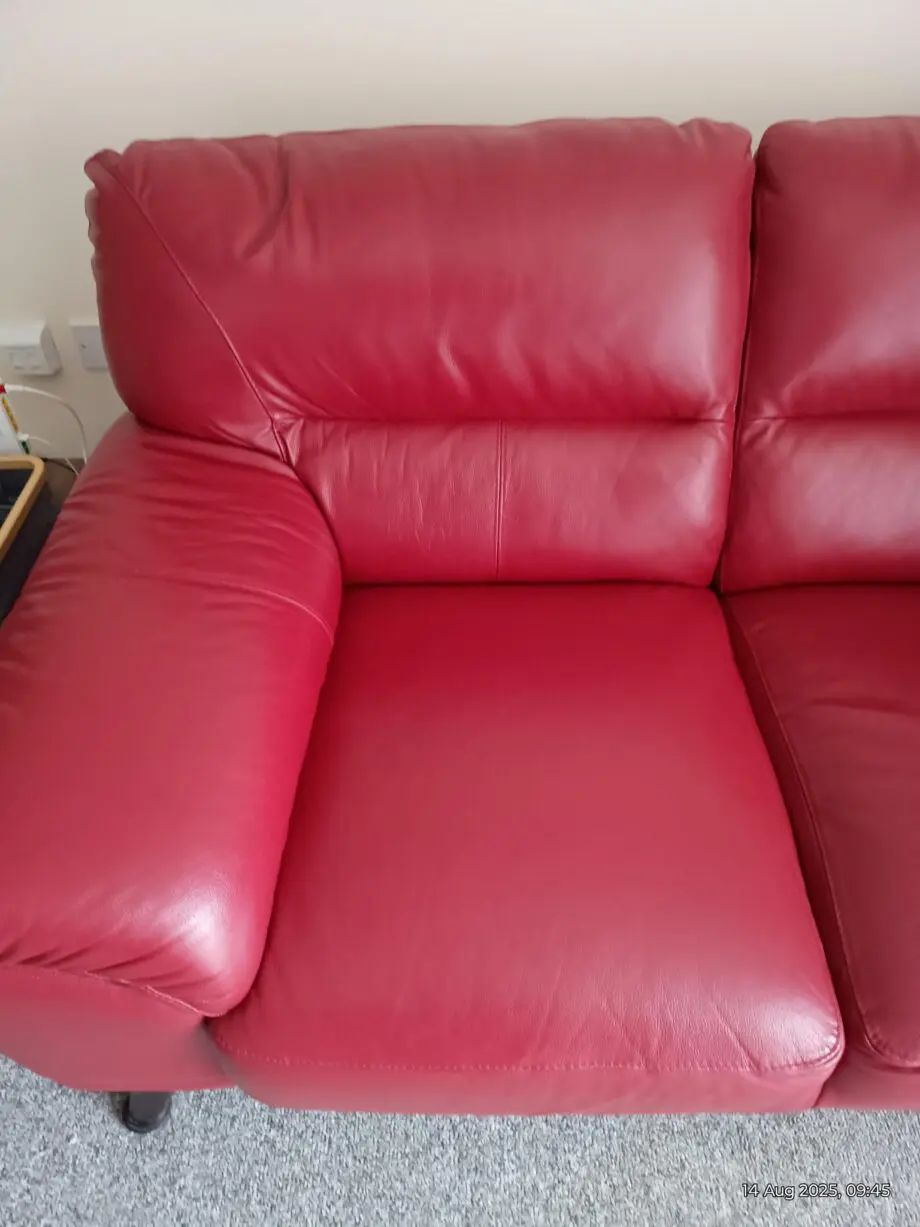 Red Leather two seater.