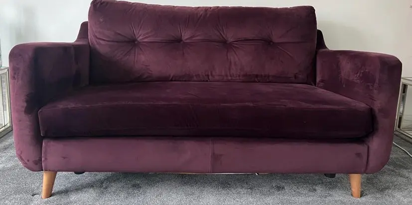 Harveys Plush Velvet Burgundy Purple Sofa
