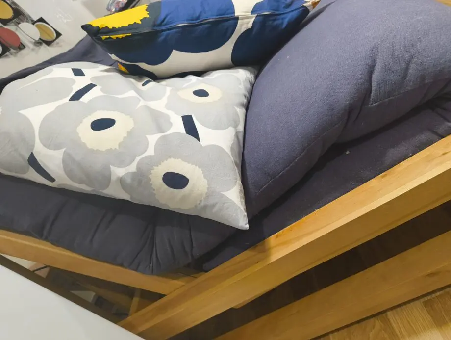 Futon Company futon sofa bed 2 seater solid birch, navy