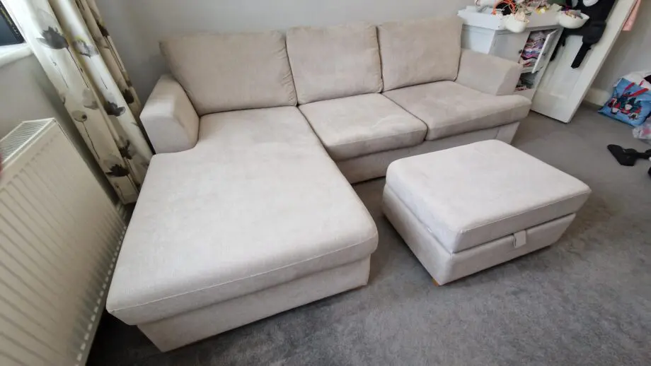 Freya 4 seater corner sofa with large storage Footstool
