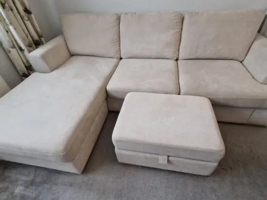 Freya 4 seater corner sofa with large storage Footstool