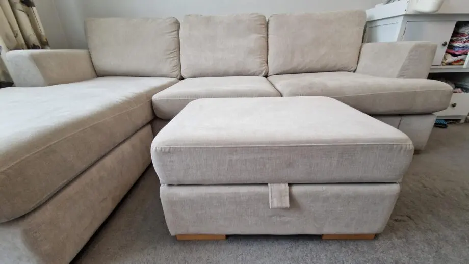 Freya 4 seater corner sofa with large storage Footstool