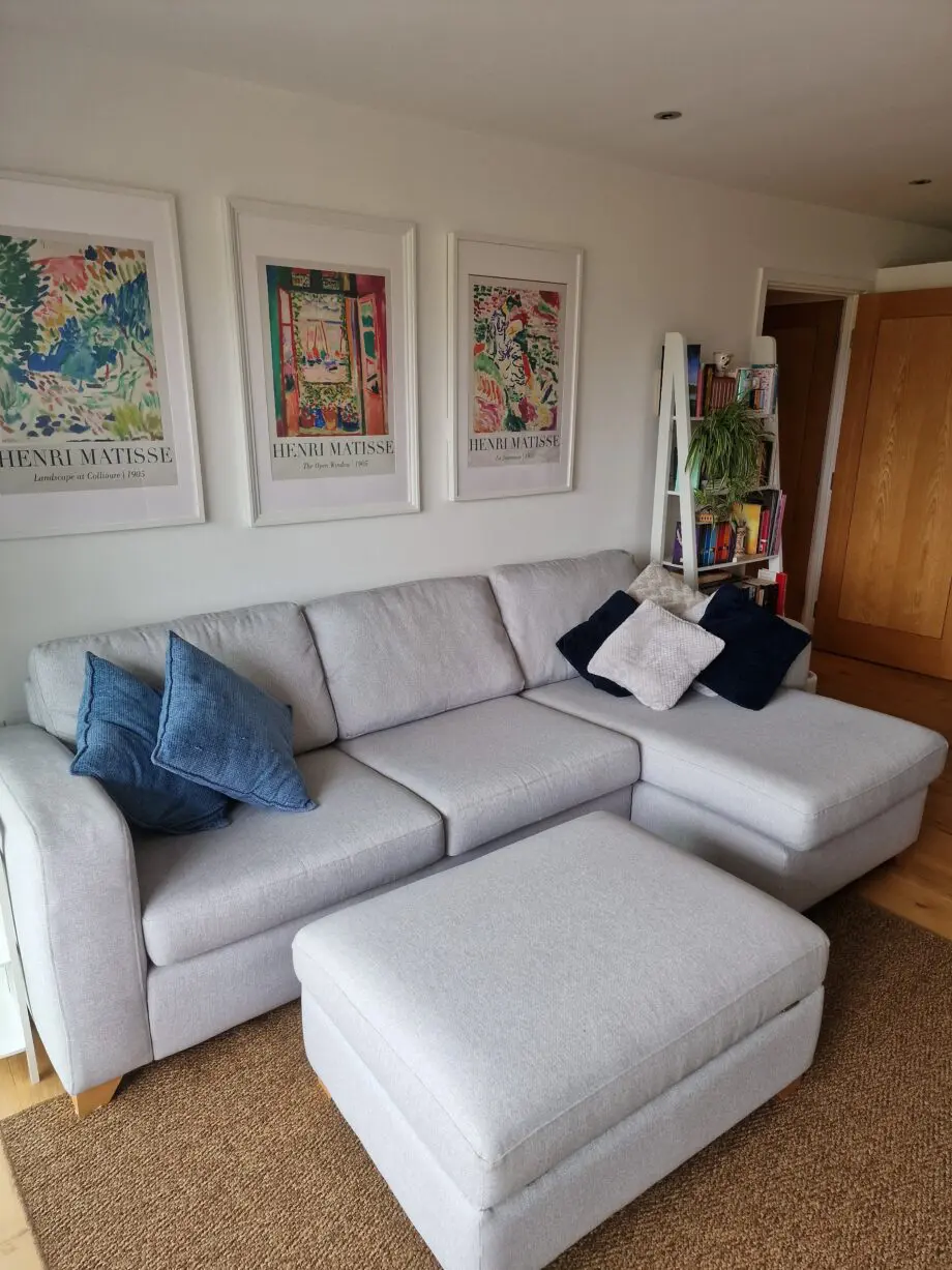 Layla Right Hand Facing Chaise End 3 Seater + LaylaStorage Footstool