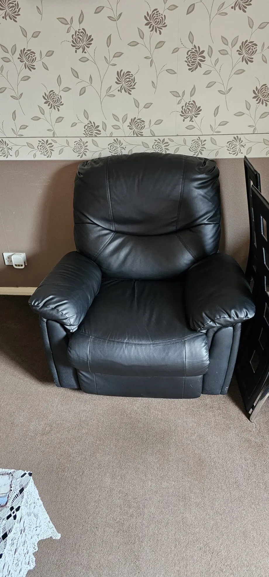 Black Leather Recliner Sofa set