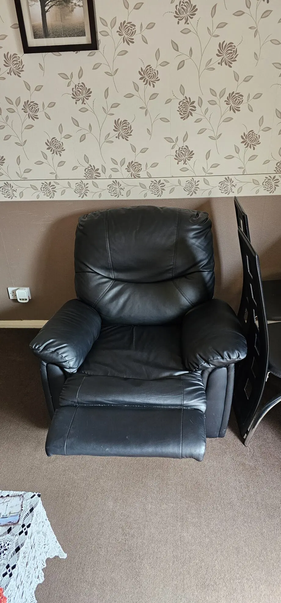 Black Leather Recliner Sofa set