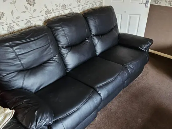 Black Leather Recliner Sofa set