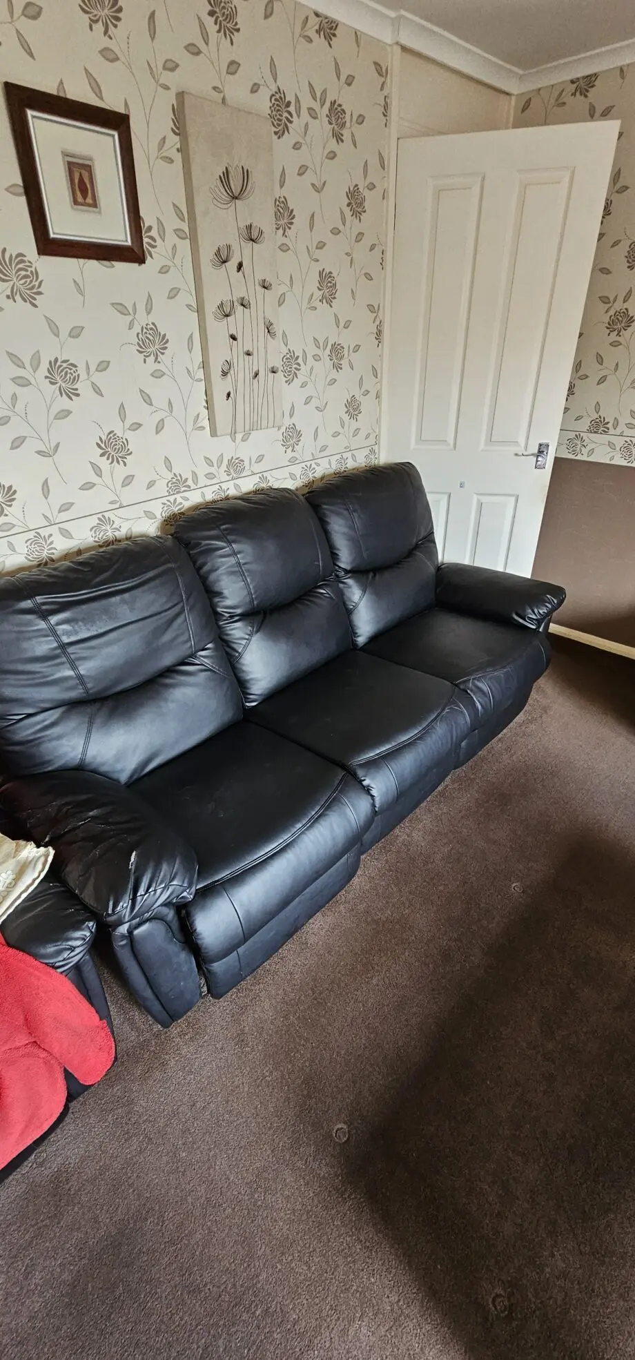 Black Leather Recliner Sofa set