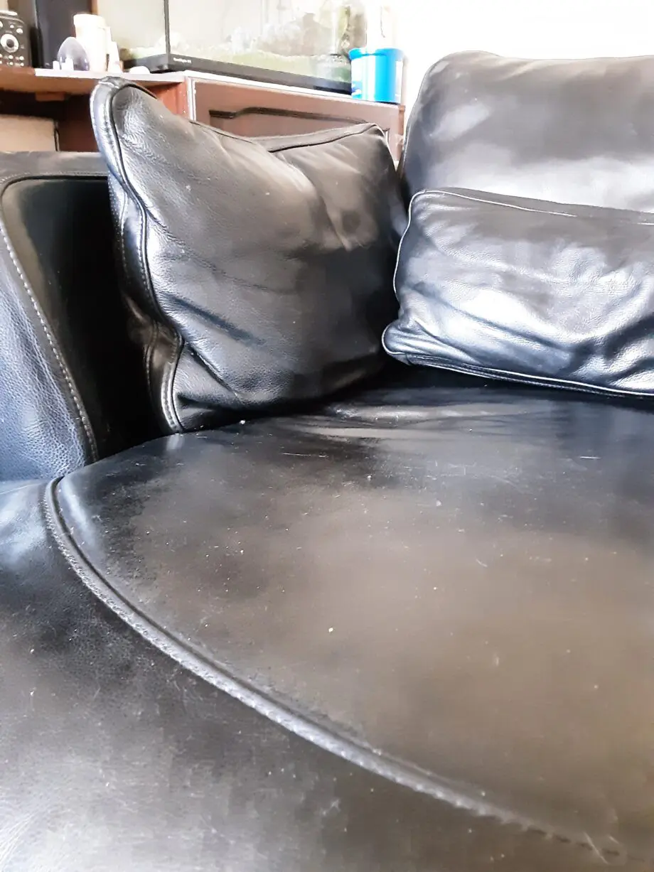 DFS Black Leather Cuddle Chair