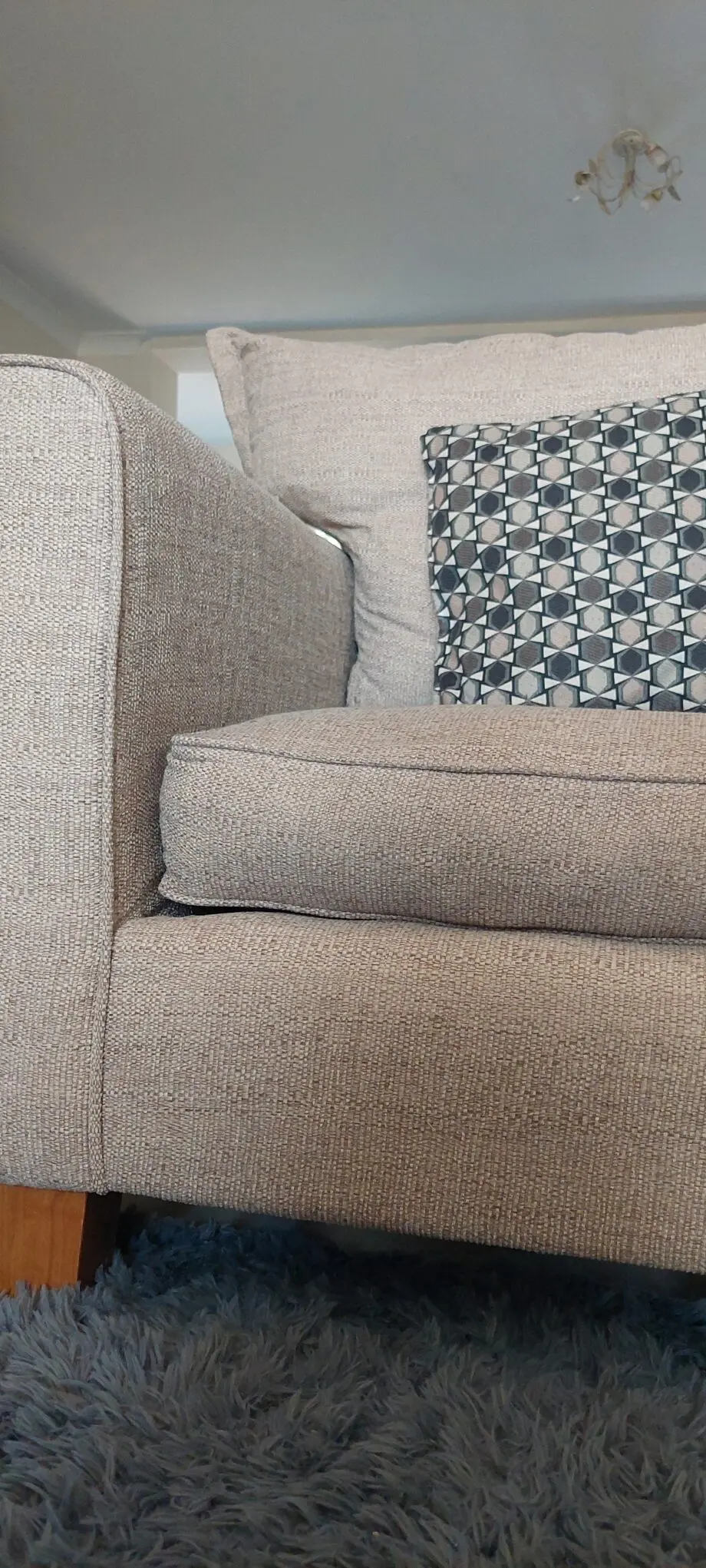 OFFERS WELCOME SCS Beige Sofa, Armchair & Footstool Set – Excellent Condition