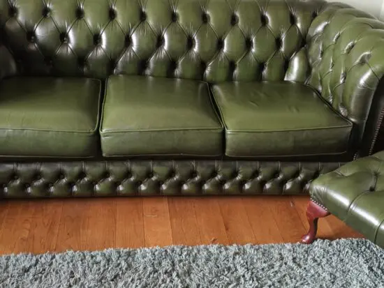 Coventry Antique Green Leather Suite