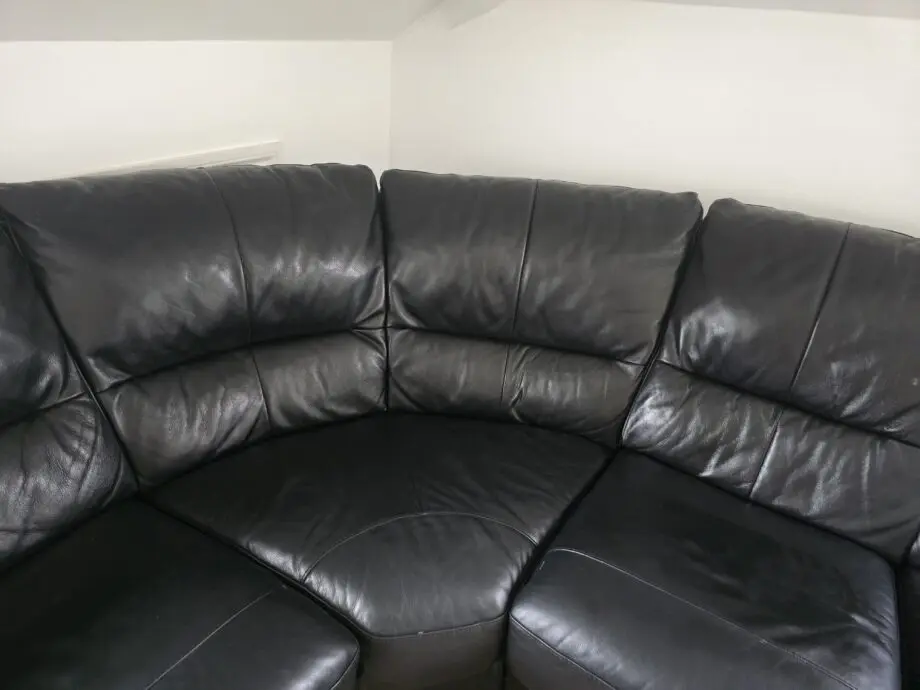 DFS Black Leather Corner Sofa