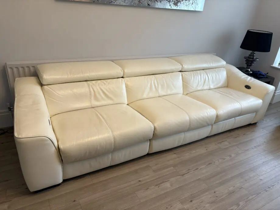 Furniture Village 4 seater electric incliner sofa - White
