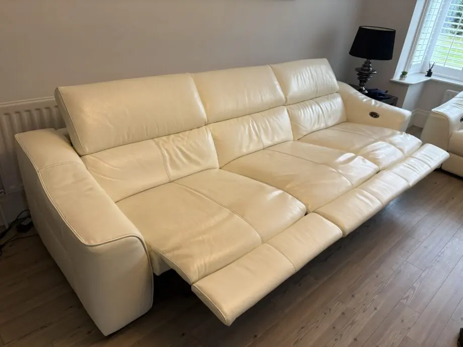 Furniture Village 4 seater electric incliner sofa - White