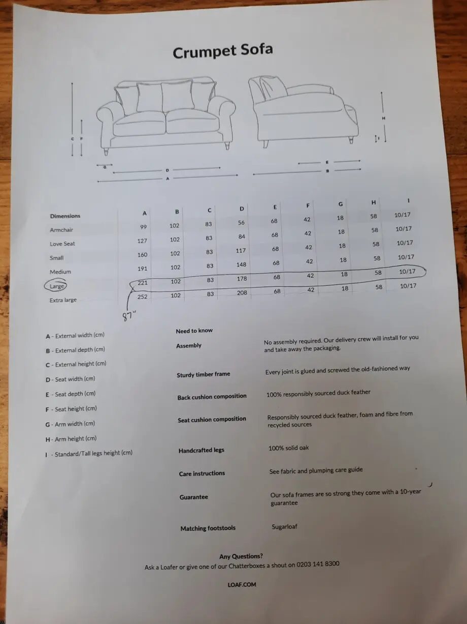 Loaf Crumpet Sofa in perfect condition