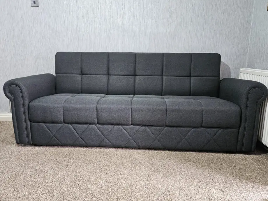 Navy 3 Seater Sofa with Storage