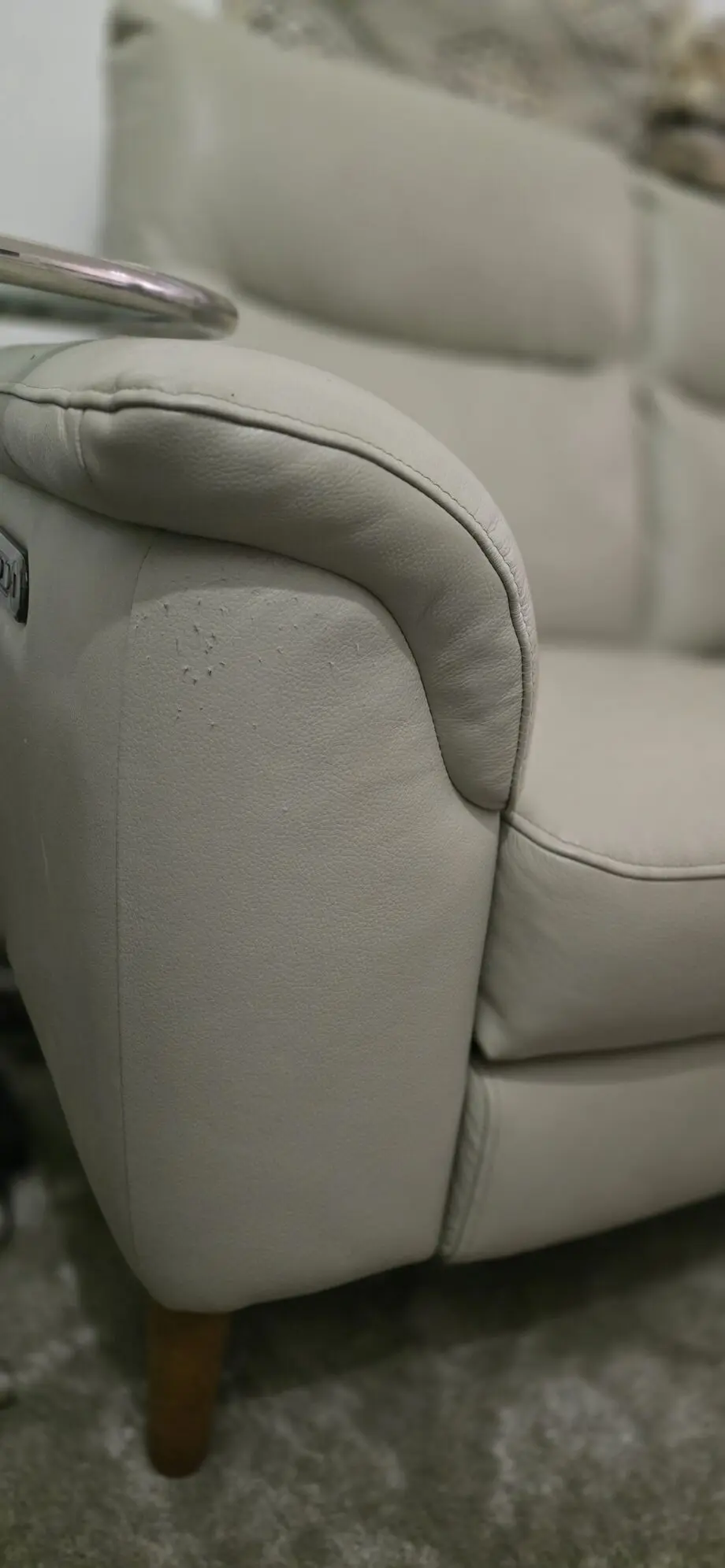 Furniture Village leather 3 seater with recliner worth £1995