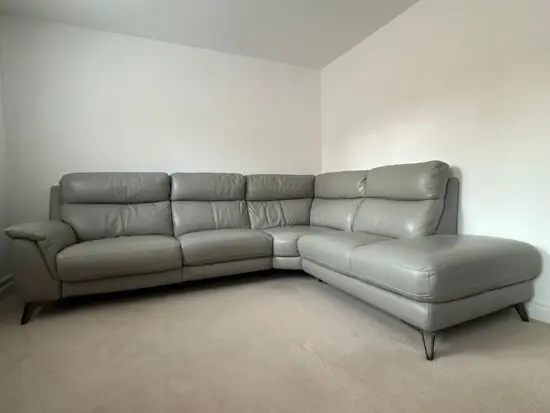 Furniture Village grey corner sofa with chaise & recliner