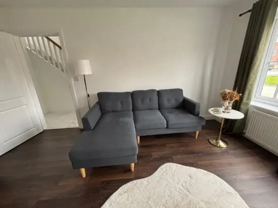 Habitat Navy Blue Corner Sofa
