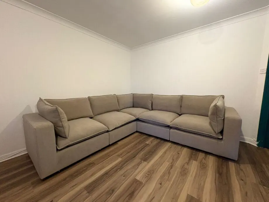 Dusk Boston cirner sofa 5 seater sand color
