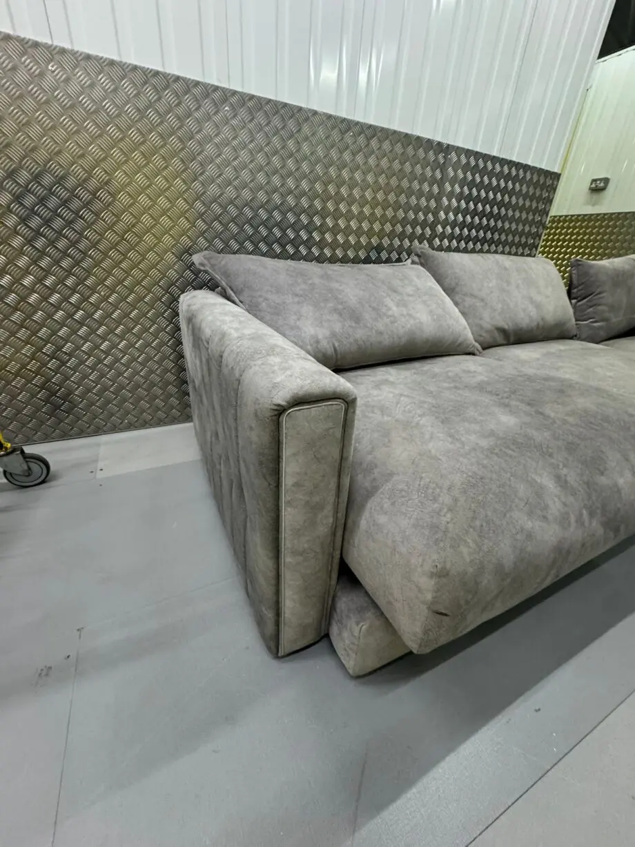 Dfs grey corner sofa with foot stall
