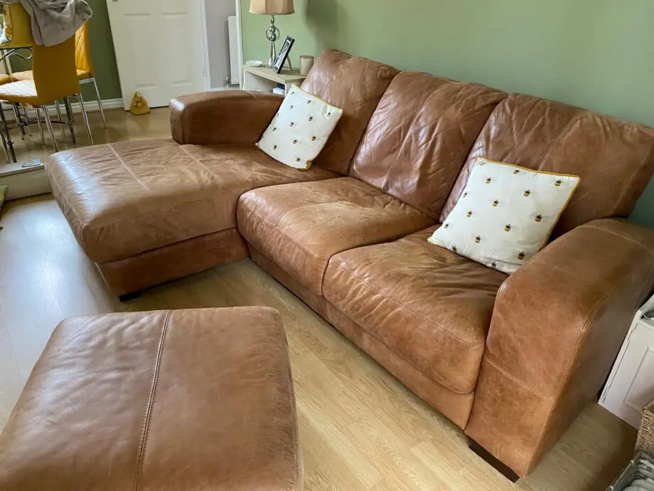 Tan corner sofa