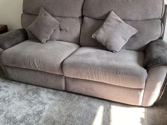 scs grey 3 piece and 2 piece la-zboy